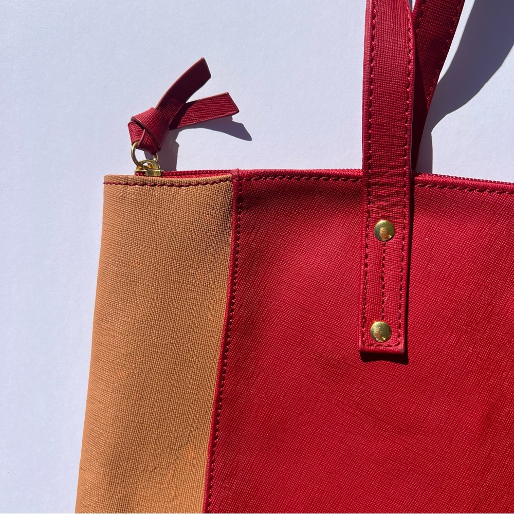 Red and Tan Tote Bag by Joy Susan - Picture 3 of 8